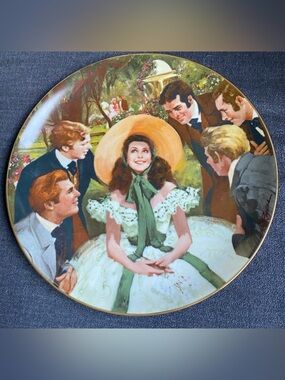 1988 W.S. George Gone With The Wind Collector’s Plate "Scarlett & Her Suitors"
